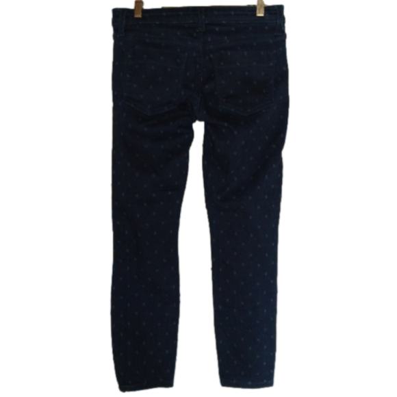 BANANA REPUBLIC Sz 25P Skinny Jeans with Fleur-de-lis Print EUC - Picture 2 of 3